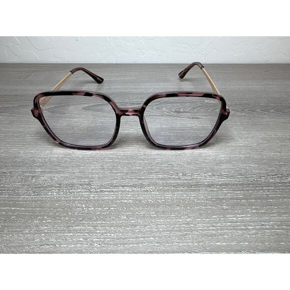 Quay Australia 9 to 5 125 Clear- Purple Tined Lense- Gold Frame Glasses- EUC - Picture 2 of 7